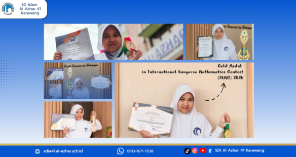 Rafanda Nadhifa Adsila murid SD Islam Al Azhar 41 Karawang meraih prestasi dalam kompetisi matematika, sains, bahasa Inggris, dan calistung