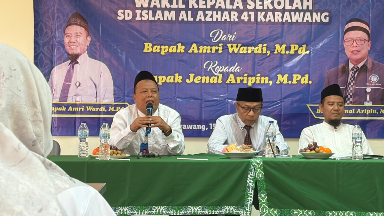 Sambutan dari Bapak Jenal Aripin, M.Pd., selaku Wakil Kepala Sekolah SD Islam Al Azhar 41 yang menggantikan Pak Amri